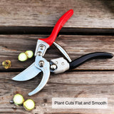 Tijeras de podar [fabricadas en Japón] Tijeras de podar profesionales de 8 pulgadas de alta calidad con mango ergonómico, regalos de jardinería, podadoras de mano, podadoras de jardinería para plantas (rojo)
