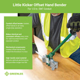 ▶ Dobladora de mano para conductos EMT de 1/2 pulgadas, plateado/verde