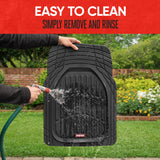 ▶ Tapetes Plato Hondo Alfombrillas de Goma Resistente para Coche SUV Camión & Van, Color Negro, Negro