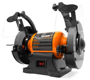 WEN BG4260 Amoladora de banco de una sola velocidad de 2.1 amperios, 6 pulgadas, naranja, negro