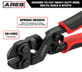 ▶ Mini cortador de pernos de 8 pulgadas, construcción de acero chapado en cromo Moly y bordes de corte endurecidos por inducción, diseñado para corte de alambre resistente, pernos, clavos y