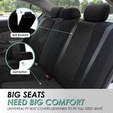 ▶ Juego completo de fundas de asiento de coche de ajuste universal, elegantes y modernas (negro) , compatible con airbag y asiento dividido, compatible con la mayoría de coches, camionetas, SUV y furgonetas)