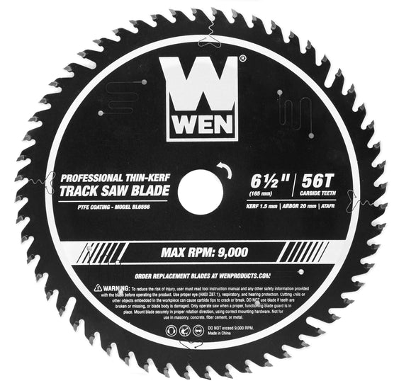 WEN BL6556 - Hoja de sierra profesional ATAFR con punta de carburo de 6.5 pulgadas y 56 dientes con revestimiento de PTFE