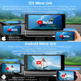 ▶  Inalámbrico/Cableado CarPlay, Android Auto&MirrorLink-Estéreo Portátil para Automóvil Pantalla Táctil IPS, Audio Bluetooth, Siri, Pantalla Navegación para Todos los Vehículos