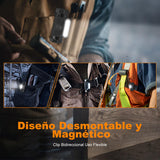 BYASKZIV Lampara Cabeza, Linterna de Cabeza IP68 Recargable, Resistencia a Caídas de 1,5 m Headlamp, Linterna Multifunción de 6 Modos, Linterna Frontal USB