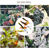 Tijeras de Jardinería para Podar Profesionales de Acero Inoxidable, Podadoras de mano con Guantes de Jardinería