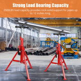 ▶ Soporte de tubería plegable ajustable para tuberías de alta resistencia, construcción de acero robusto, capacidad de carga de 2500 libras, soportes de conector de cabeza en V para