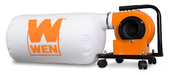 WEN - Colector de polvo para carpintería, motor de 5.7 amperios con bolsa de 12 galones, base móvil y soporte de pared opcional (DC3401)