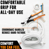 ▶ Cortadores de cables resistentes de 10 pulgadas para cable eléctrico, tijeras de cables profesionales para cobre y aluminio, corta hasta 2/0 cables, cortador de cables con agarre