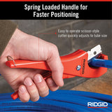 Cortador PC-1250, Mangos de Tijera, Para Tuberías y Tubos Plásticos, Cuchillas Reversibles, Rojo RIDGID