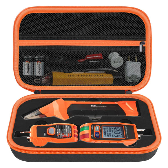 Estuche duro para Klein Tools Disyuntores Finder Probador eléctrico y kit de herramientas 80016 y RT250 GFCI Probador de salida y accesorios Herramientas eléctricas Bolsa organizadora de