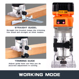 Routers de velocidad variable inalámbrico de palma para batería DEWALT de 20 V máximo, recortadora de madera, motor sin escobillas, 6 velocidades ajustable de 1/4 pulgadas, adecuado para reparación del hogar,