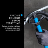 ▶ Dobladora de hierro dúctil para tubos de metal con mango para 1.25 pulgadas Tubos EMT. Cortadores y dobladoras