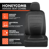▶ Juego completo de fundas de asiento de coche CarXs FreshMesh con detalles en color carbón: fundas de malla para asientos delanteros con protector de asiento trasero dividido, fundas interiores para automóviles, furgonetas y SUV