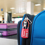 Candado Master Lock, Configure su propia combinación Cerradura de equipaje de cable aceptada por la TSA, 1-3/16 pulg. Ancho, Rojo, 4688DRED