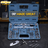 ▶ Juego de Terrajas y Machos de 40 Piezas. Troqueles Métricos, Grifos y Manijas de LLave. Juego de Herramientas Manuales para Cortar, Roscar, y Moldear Tuercas, Pernos, Tornillos, Bujias, y Mas