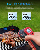 Termómetro Infrarrojo, Pistola Digital de Temperatura Láser de Superficie sin Contacto, para Cocina Frigorífico Congelador Cocinar Alimentos Carne -50℃ to 530℃ (No para humanos)