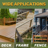 🔩 LIONMAX - Tornillos de cubierta de 3 pulgadas, tornillos de madera #10 x 3 pulgadas, 300 unidades, resistentes a la corrosión, revestimiento de epoxi exterior, tornillos de cubierta para exteriores,