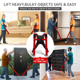 ▶ Correas de Elevación para Mudanzas - 2 Pares de Correas de Movimiento de Muebles para Levantar y Mover Objetos Pesados de Forma Fácil y Segura con Soporte