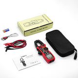 ▶ Digital Pinza Amperimétrica Profesional para medir 600A Amperios y Tensión en CA/CC con 6000 Cuentas, Valor Real, Autorango, NCV, Pinza Amperímetro de Capacitancia, Resistencia, Bateria