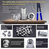 🔩 Kit de herramientas de tuerca de remache de presión, 430 piezas de combinación de tuercas de remache métricas (M8/M6/M5/M4/M3), adecuado para muebles, decoración, aplicaciones automotrices, marinas e