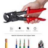 ▶ Cortador de cables de carraca y cortador de cables de aluminio resistente para cortar cables eléctricos de hasta 240 mm²