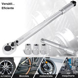 CYPODEW Llave Dinamométrica 1/2", Juego de Llaves de Vaso de Impacto Doble Dirección con 1/2 Barra de Extensión, 28-210Nm Llave de Torque Ajustable,3 Tomas (17mm, 19mm, 21mm) para Coche, Moto,CR-V