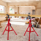 ▶ Soporte de tubería plegable ajustable para tuberías de alta resistencia, construcción de acero robusto, capacidad de carga de 2500 libras, soportes de conector de cabeza en V para