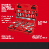 ▶ CRAFTSMAN Juego de herramientas mecánicas de 1/4 y 3/8 pulgadas, 135 piezas (CMMT12124)