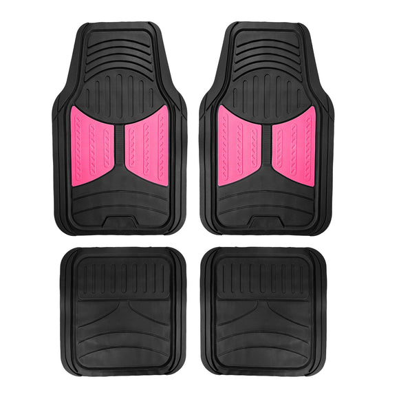 FH GROUP - Suelo de goma F11313PINK (juego completo de molduras rosas para adaptarse a las alfombrillas)