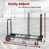 Carrito Plegable Compacto Ajustable 8 en 1, Carro de Mano, Carretilla/Plataforma con Ruedas R-Trac, expandible hasta 25.2 Pulgadas a 40 Pulgadas