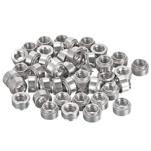 uxcell - Tuercas autoenganchables, 1/4-20 x 0.25 pulgadas, tuerca de remache de acero inoxidable, cabeza redonda, 50 piezas