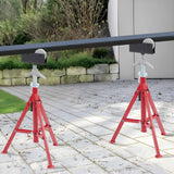 ▶ Soporte de tubería portátil con cabezal de rodillo de 28 a 52 pulgadas, altura ajustable de 2500 libras de capacidad, soporte de tubería plegable de 1/8 a 12 pulgadas, soporte de acero