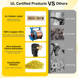 ▶ Cable generador RV/generador de 75 pies de 50 amperios, listado UL, alambre 100% de cobre, NEMA 14-50P a SS2-50R Twist Lock, mango de agarre de 90°, calibre 6/3+8/1 STW