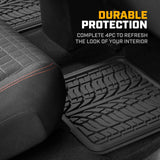 ▶ CATERPILLAR Tapetes  Juego completo de alfombrillas delanteras y traseras para automóviles, para todo tipo de clima, resistente y de ajuste universal, accesorios de goma para camiones y automóviles,