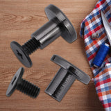🔩 FTVOGUE 20 Unids/Set Postes de Tornillo Plano de LatóN Cabeza del Remache Remaches Cabeza del Perno Prisionero para El Equipaje de Cuero Craft Nail Rivet Negro(8mm)