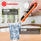 Termómetro digital de lectura instantánea para carne a la parrilla, termómetro impermeable para alimentos de cocina con calibración y retroiluminación, termómetro de caramelo para ahumar