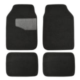▶ Tapetes Alfombrillas de goma de ajuste universal para coche, SUV, furgonetas y camiones, 4 piezas, negro, 63 x 45 cm (largo x ancho, delantero), 34 x 45 cm (largo x ancho, trasero)