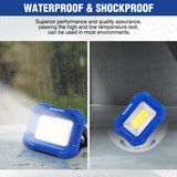 Luz LED de trabajo, recargable magnética, con soporte, portátil, impermeable, luz de inundación COB de 2000 lm, para camping, pesca, reparación de automóviles, iluminación en el lugar de trabajo, senderismo, 4 modos, paquete de 2