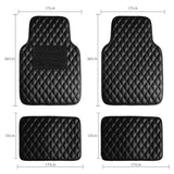 ▶ Tapetes de Cuero sintético para Coche, Resistentes, Estampado de Diamante, Patrón Diamante
