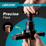 Herramienta de abocinamiento, kit de herramientas de abocinamiento HVAC, herramienta de abocinamiento de cobre, herramienta excéntrica de 45° para 1/4''-3/4'' y 6-19mm con cortador de tubos