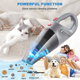 ▶  Aspiradora de Mano, 5000PA Aspiradora Inalámbrico Portatil Potente Aspirador de Coche Seco y Húmedo120w USB Carga Rapida para Coches,Hogar, Oficina, Sofas, Pelos Mascotas