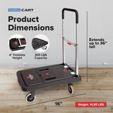 Plataforma de carga manual de 4 ruedas con 300lb (150kg) de capacidad. Magna Cart Flatform