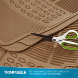 ▶ Tapetes Alfombrillas de Piso para Coches, Camiones, SUV, 3 Piezas para Todo Tipo de Clima con diseño de Ajuste Universal, Alfombrillas duraderas con Bordes de Captura, Alfombrillas de Goma