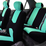 ▶ Juego completo de funda de asiento de tela plana (con 4 reposacabezas desmontables y banco sólido)