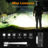 BYASKZIV Lampara Cabeza, Linterna de Cabeza IP68 Recargable, Resistencia a Caídas de 1,5 m Headlamp, Linterna Multifunción de 6 Modos, Linterna Frontal USB