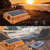 Luz solar de trabajo portátil LED de 100 W, 16500 mAh, 10000 lm, 336 LED, IP66 con brillo continuo, batería recargable para el lugar de trabajo, luz de piso para fallas de energía, luz de