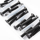Cicidorai M8 x 30 mm, 35 mm, 40 mm, 45 mm, 50 mm, cabeza plana hexagonal tornillos avellanados, acero de aleación de grado 10.9, acabado de óxido negro, totalmente roscado, unidad hexagonal métrica Allen Kit surtido 25 piezas