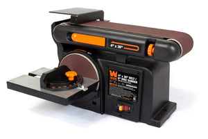 WEN - Correa de sobremesa y lijadora de disco con 4 x 36 pulgadas Cinturón, 6 pulgadas. Disco y base de hierro fundido (6502T)