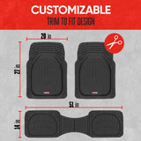 ▶ Tapetes Plato Hondo Alfombrillas de Goma Resistente para Coche SUV Camión & Van, Color Negro, Negro